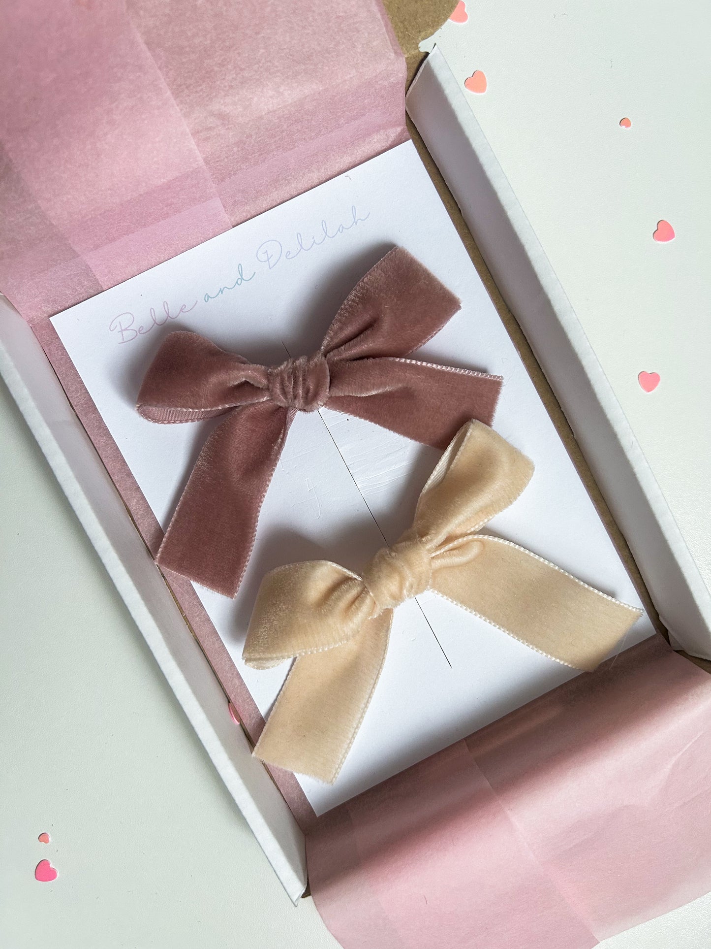 Velvet Bows - Beige Set