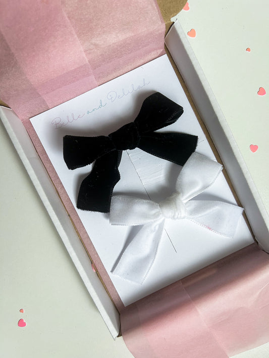 Velvet Bows - Monochrome Set