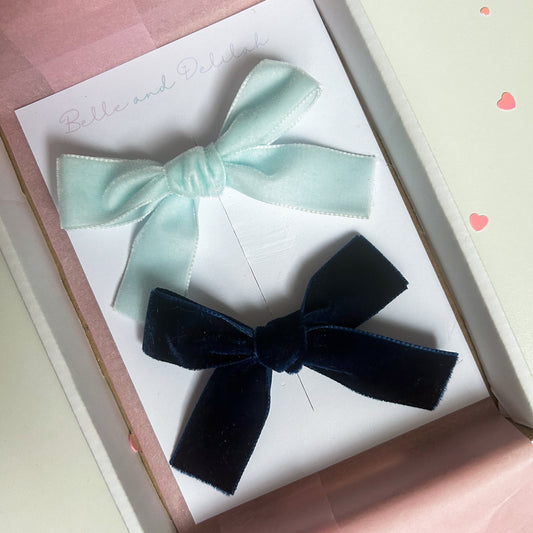 Velvet Bows - Blue Set